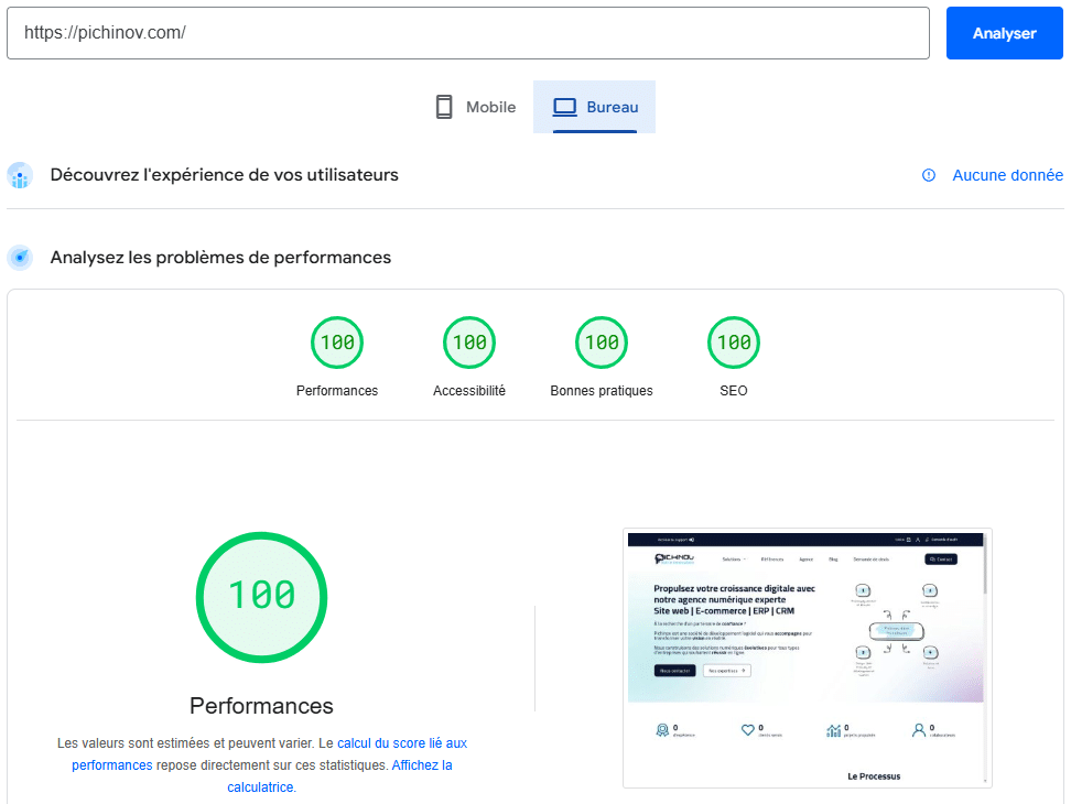 performance web pichinov