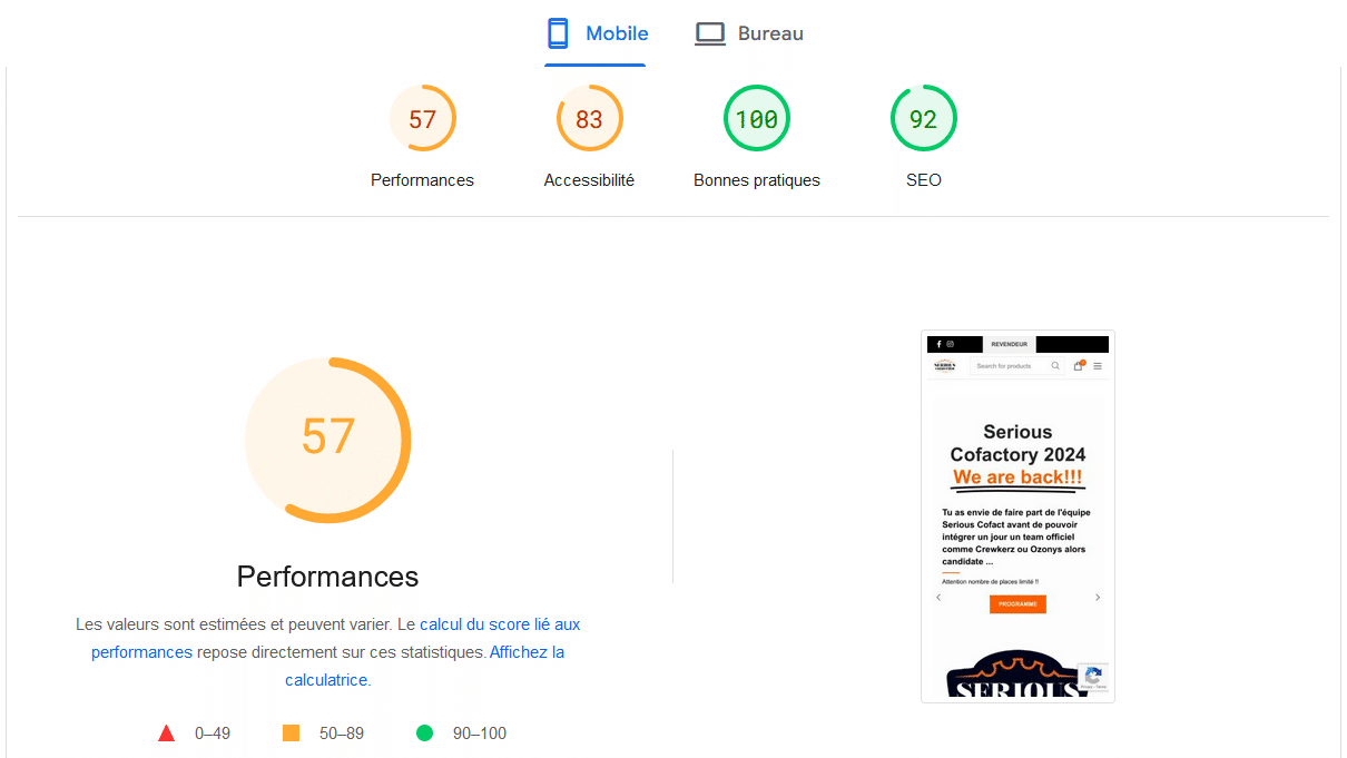 performance web serious connection avant